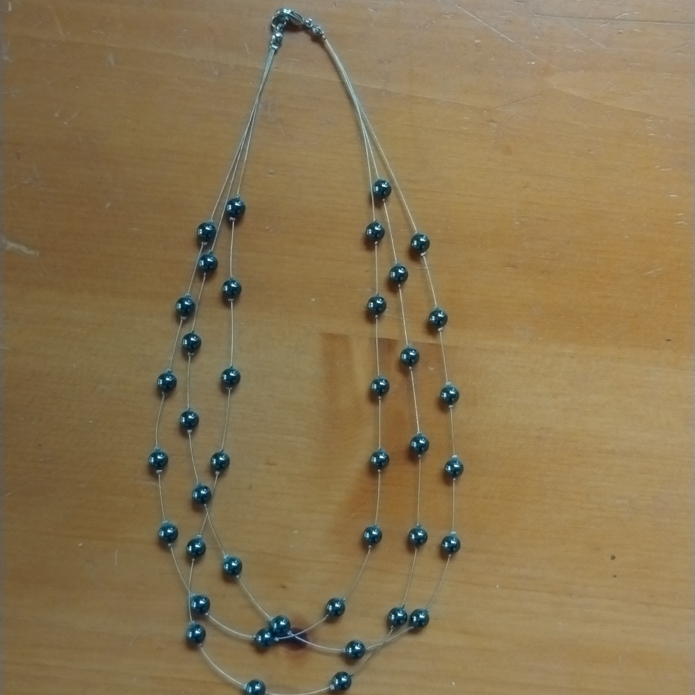 Grey bead necklace